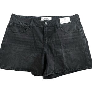 NWT‎ Hollister Low Rise 5” Baggy Washed Black Denim Shorts Womens 14